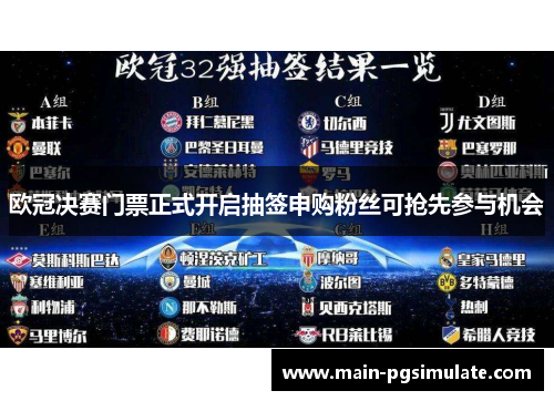 欧冠决赛门票正式开启抽签申购粉丝可抢先参与机会